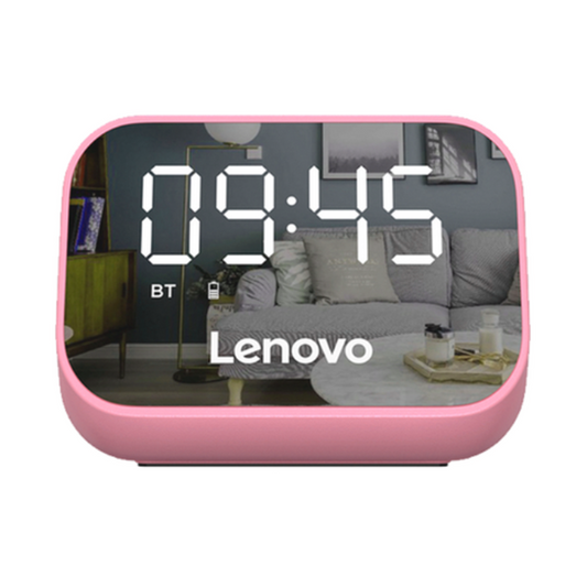 Parlante Bluetooth Lenovo TS13 Reloj Despertador Digital Rosa