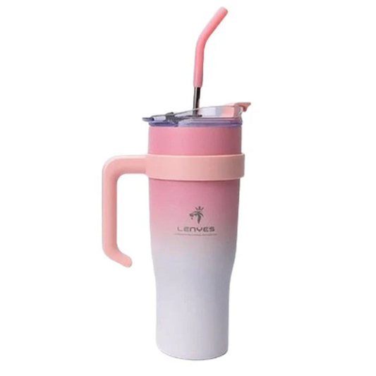 Botella Lwb201 Acero Inoxidable 1.2 Litro Rosa Blanco