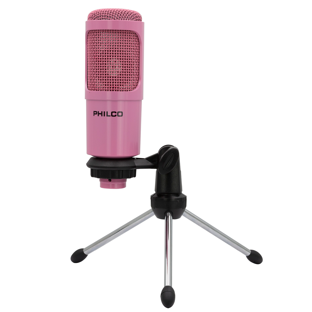 Micrófono Studio Usb Con Tripode Philco Rosado
