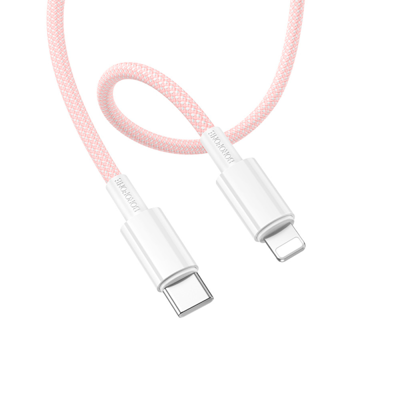 Cable Tipo C a Lightning BX117 Borofone 1 Metro 27w Rosado