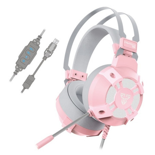 Audifono Gamer Fantech Hg11 Captain Sakura Edition 7.1 Rgb Usb Rosado
