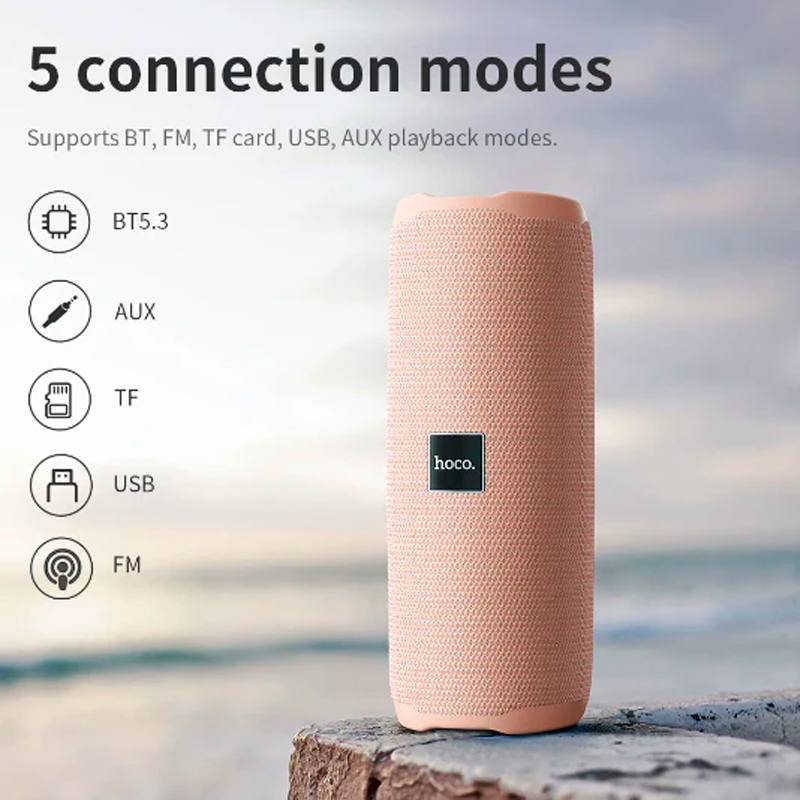 Parlante Bluetooth Hoco Hc16 Fm Tf Tws Rosado – imagen 2