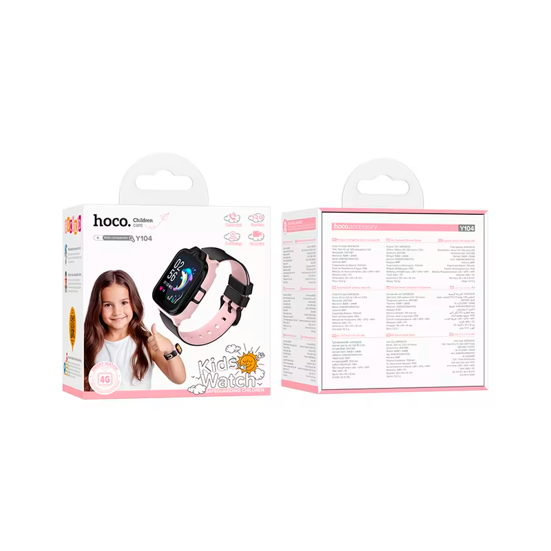 Reloj Smartwatch Para Niños Camara Sos Gps Hoco Y104 4g Rosado – imagen 3