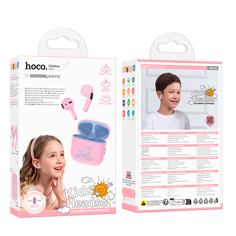 Audífonos Bluetooth Hoco Ew112 Friendly Para Niños Rosa – imagen 3