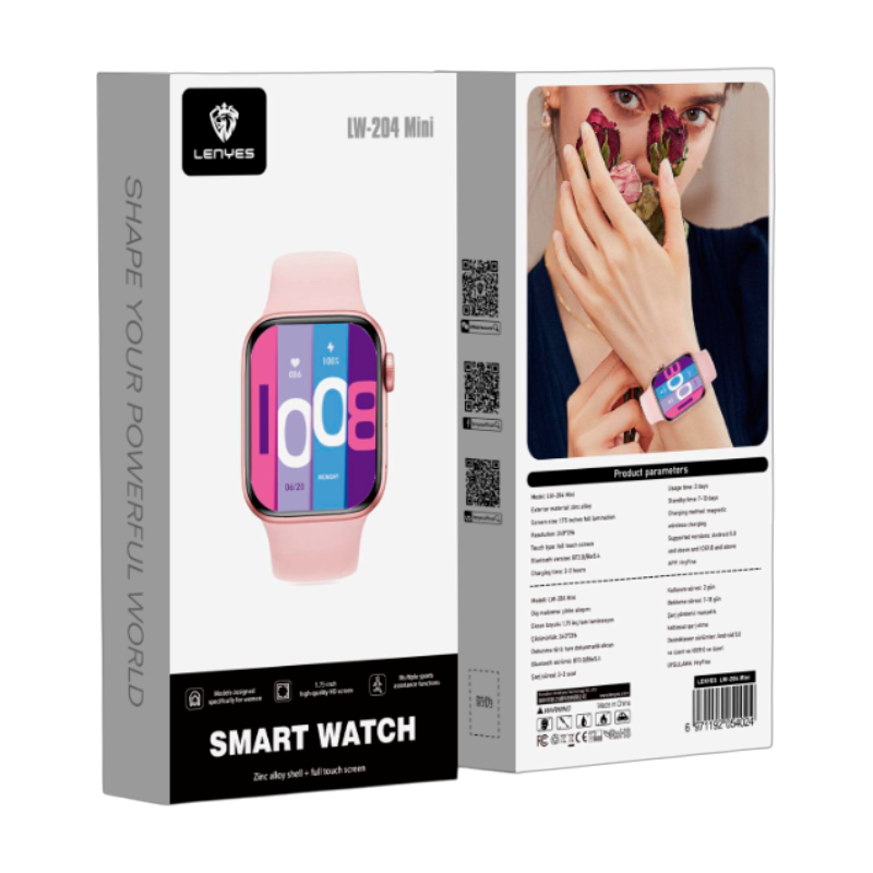 Smartwatch Reloj Inteligente Bluetooth Lenyes Lw204 Mini Rosa – imagen 2