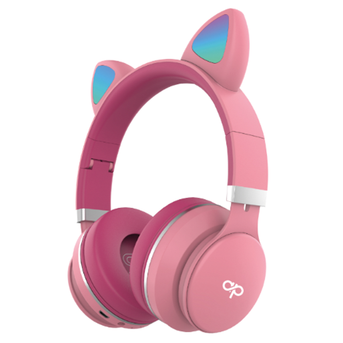 Audifonos Bluetooth Audiopro Aux Micro Sd Led Orejas Gato Rosa Purpura