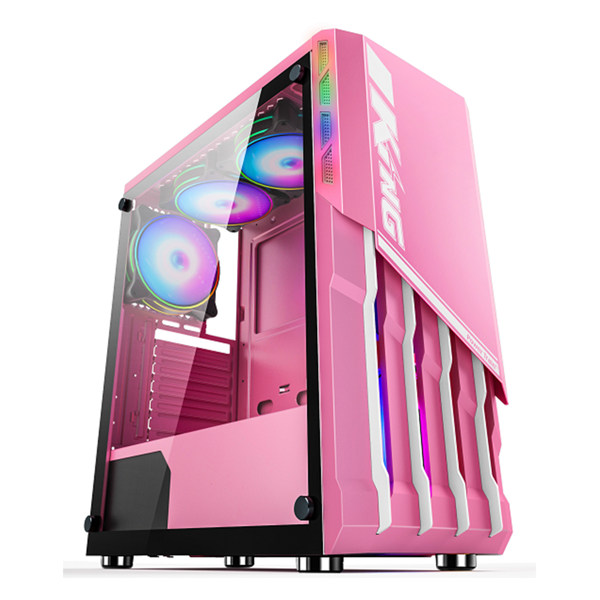 Gabinete Gamer Power Train King V.2 Rosado