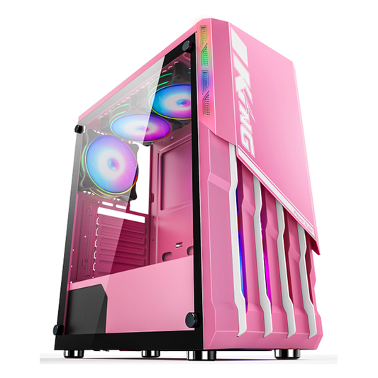 Gabinete Gamer Power Train King V.2 Rosado