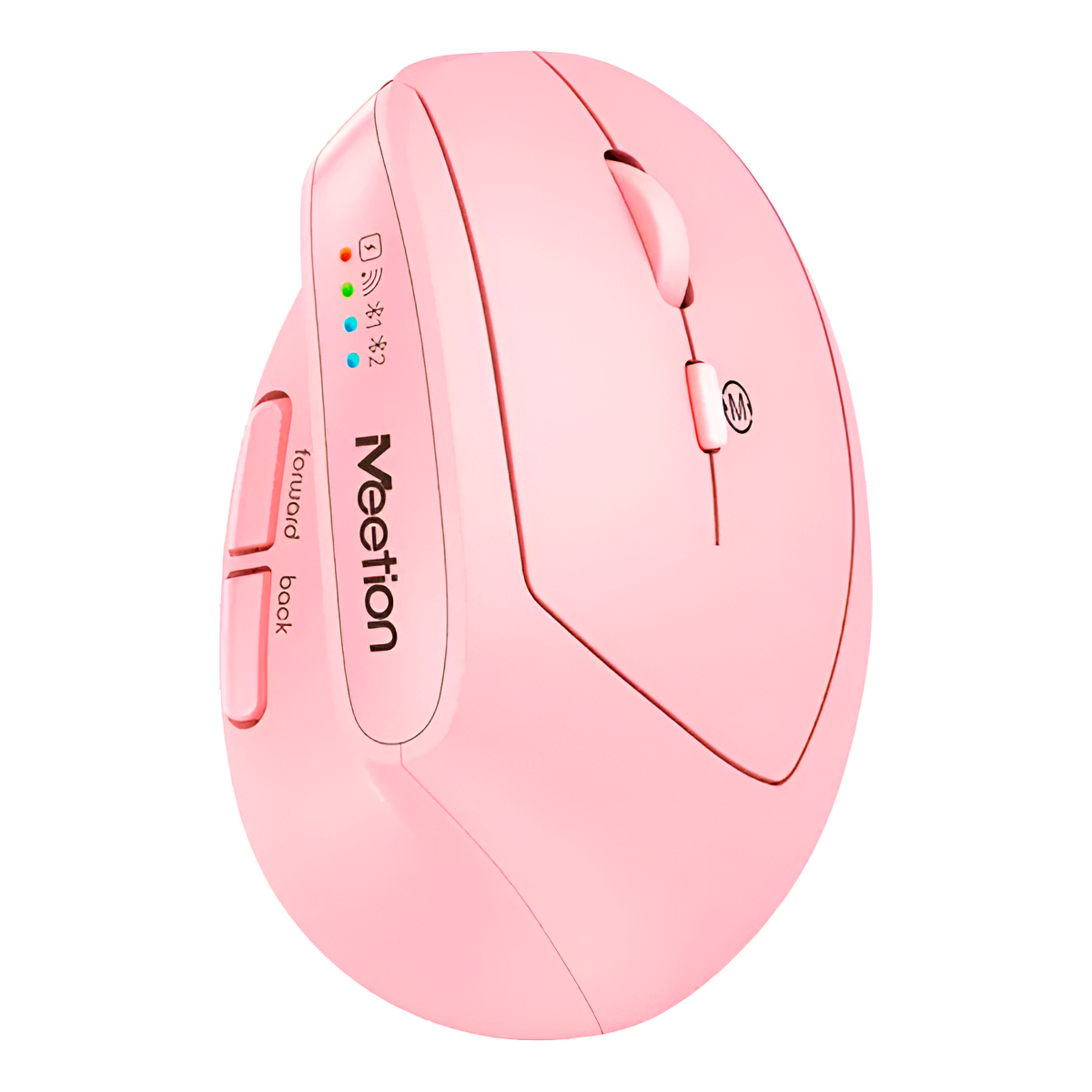 Mouse Vertical Dual Wireless Bluetooth Meetion Btm008 Rosa