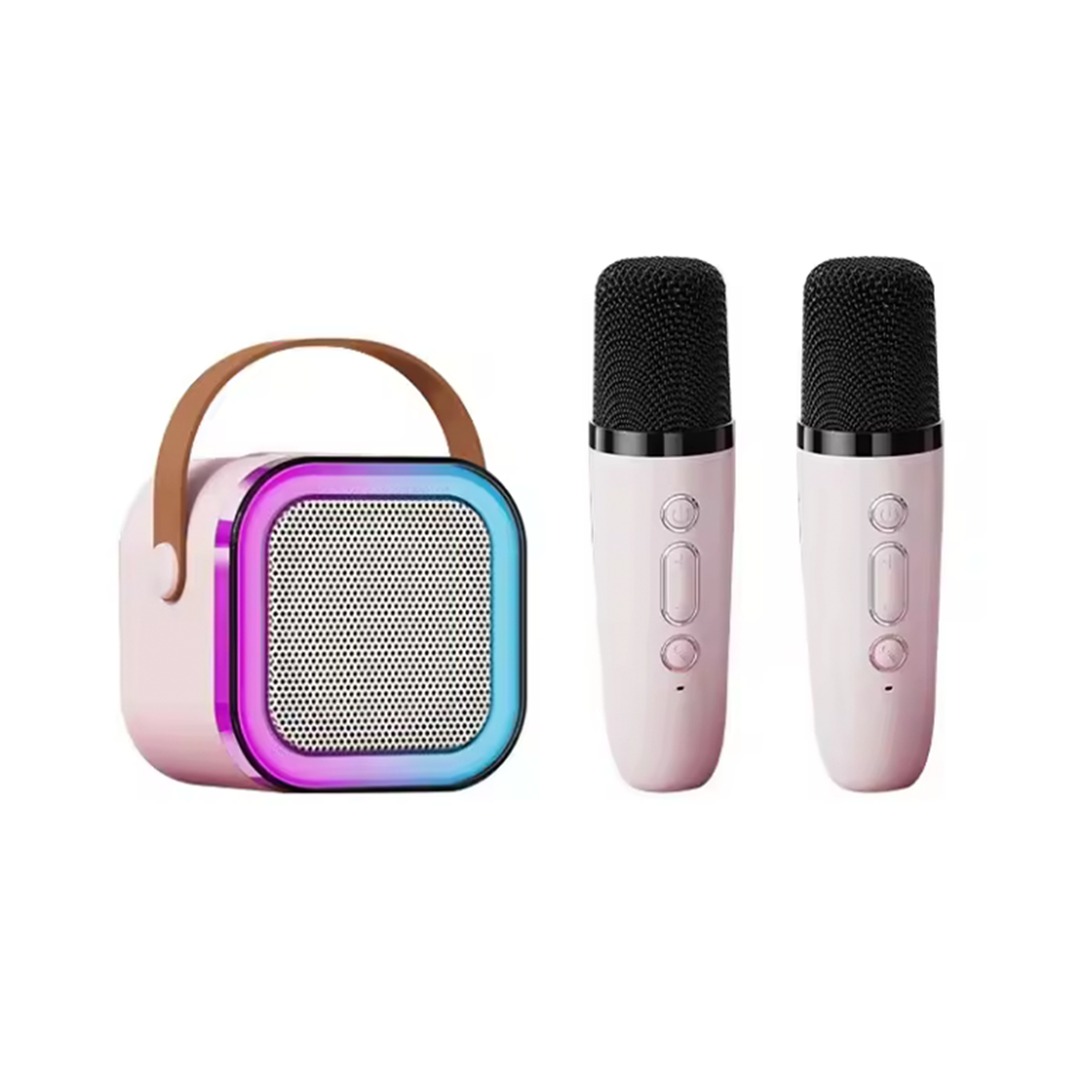 Parlante Portatil Bluetooth K12 Rgb + Microfono Rosado