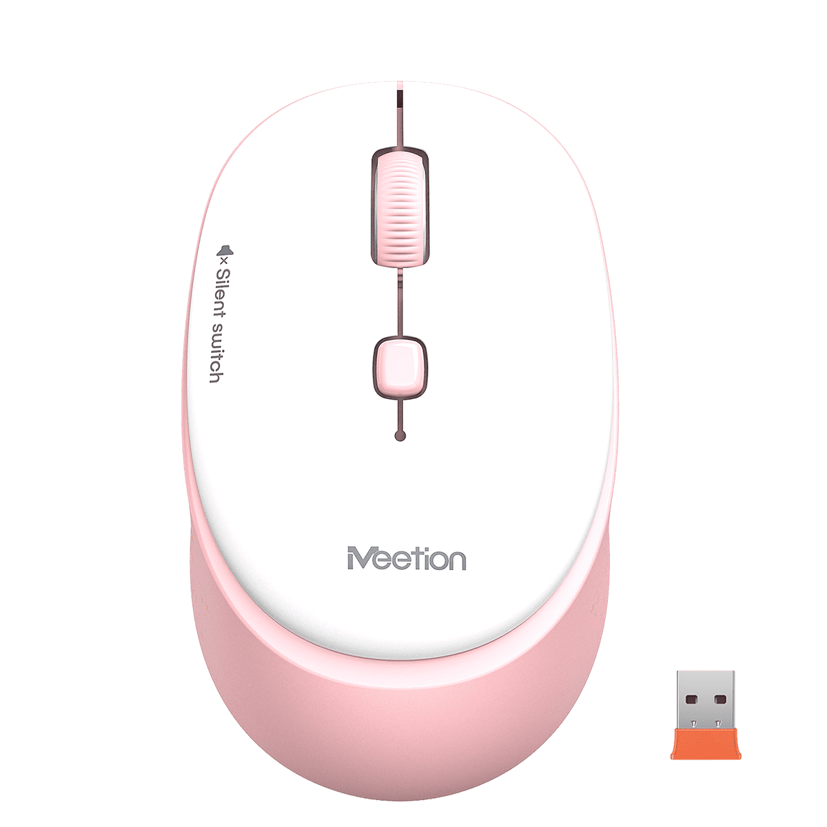Mouse Inalambrico Wireless Silencioso Meetion R571 Color Rosa