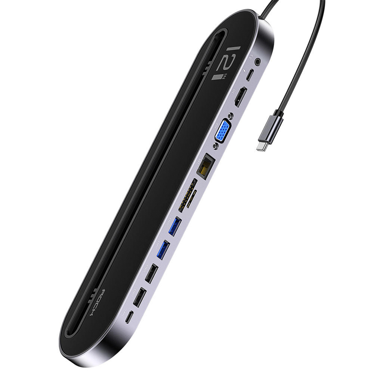 Adaptador Hub Usb Tipo C 12 Puertos en 1 Macbook Pc Rock