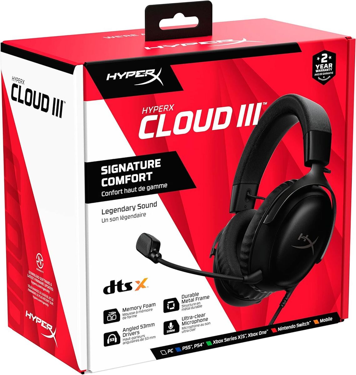 Audífonos Gamer Hyperx Cloud 3 Pc Ps4 Ps5 Xbox Switch Negro – imagen 3