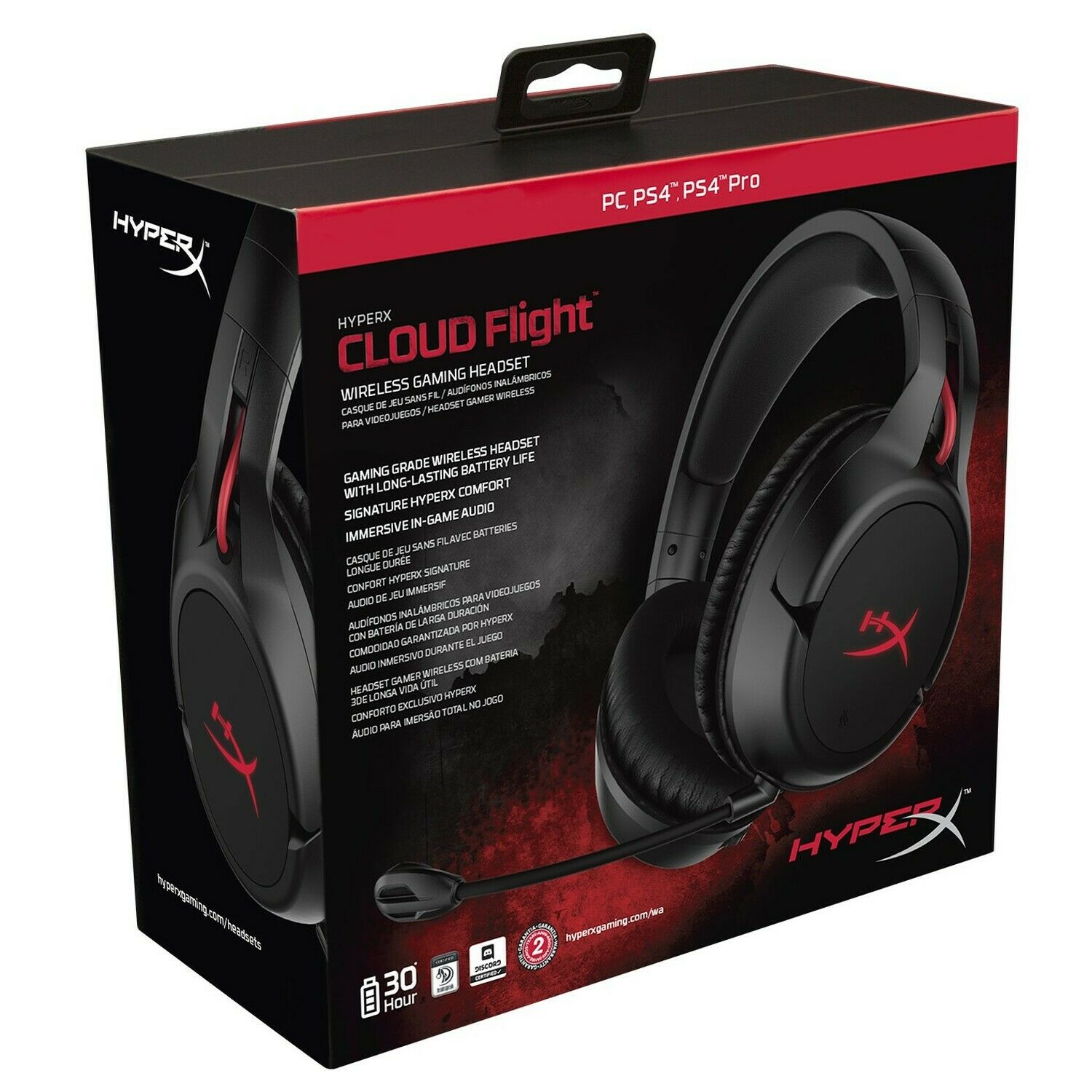 Audífonos Gamer Hyperx Cloud Flight Inalambricos Pc Ps4 Ps4 Pro Negro – imagen 3