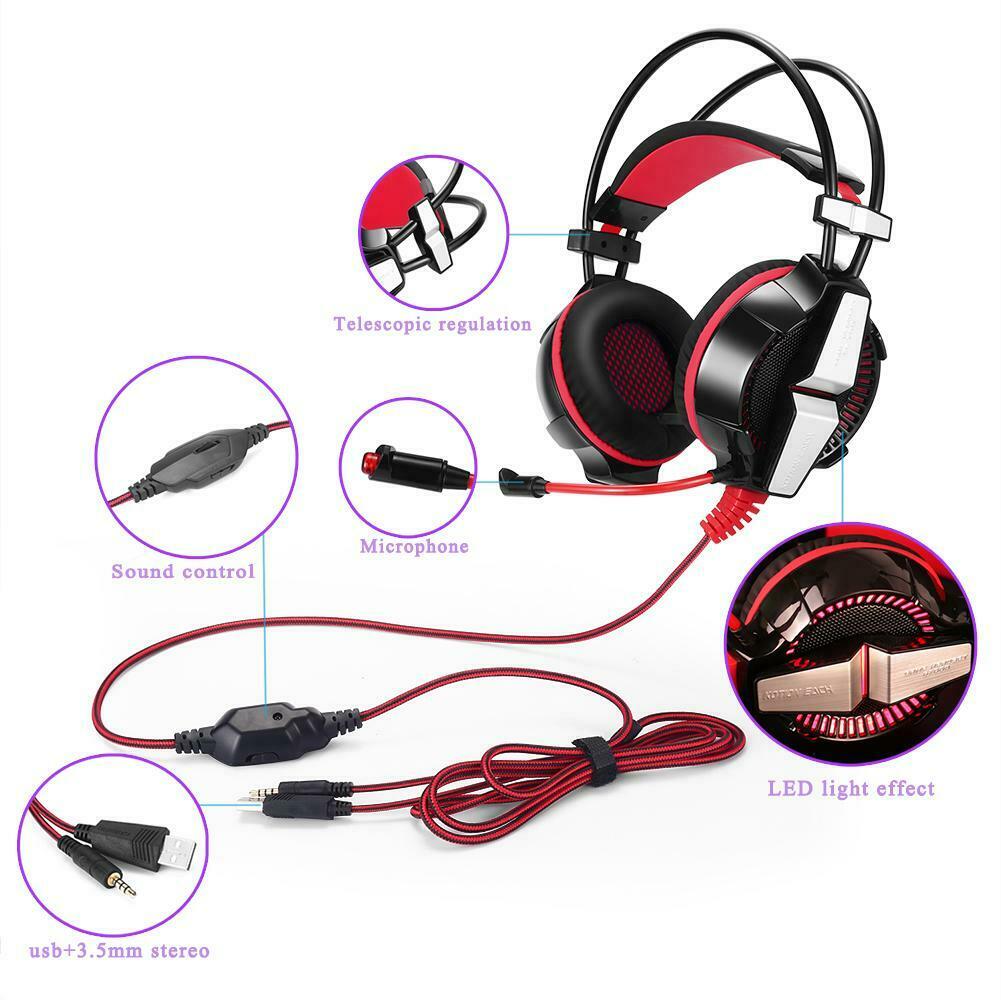 Audifonos Gamer Kotion Each Gs700 Pc PS4 Xbox Rojo – imagen 3