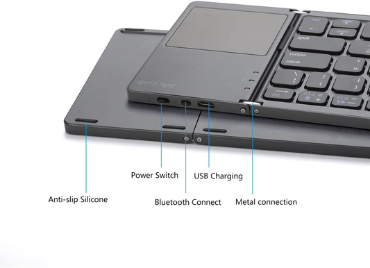 Teclado Inalámbrico Bluetooth Mini Plegable Con Touchpad Negro – imagen 2