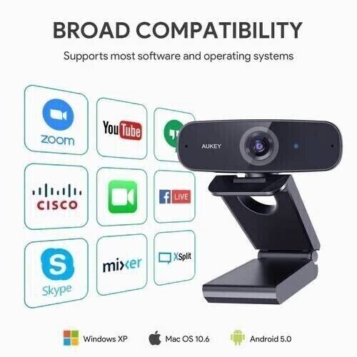 Webcam Aukey 1080p Full HD Usb Negro – imagen 2
