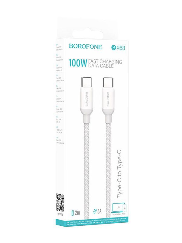 Cable Usb Tipo C a Tipo C BX68 Borofone Blanco – imagen 2