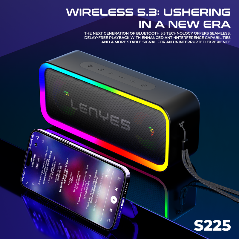 Parlante Bluetooth Lenyes S225 Resistente Al Agua Led 20w Negro – imagen 3