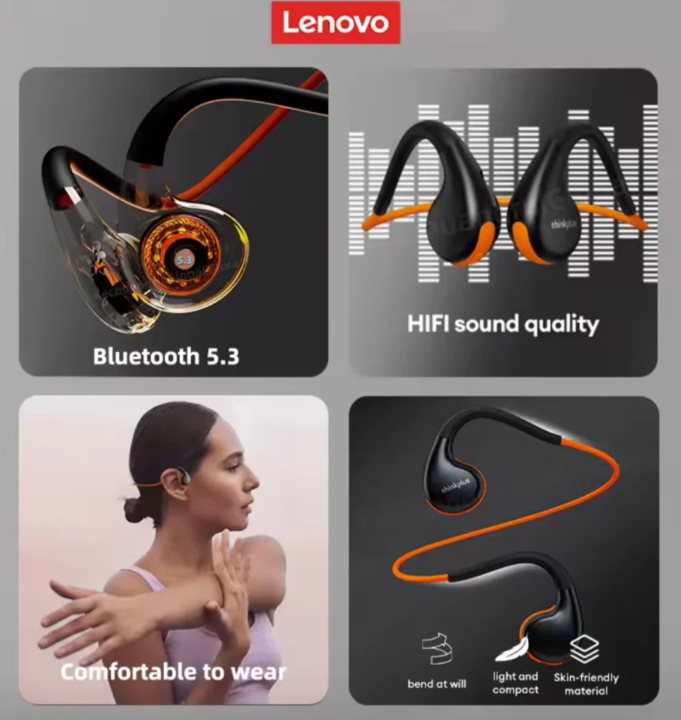 Audífonos Bluetooth Lenovo X7 Conducción Osea Negro – imagen 2
