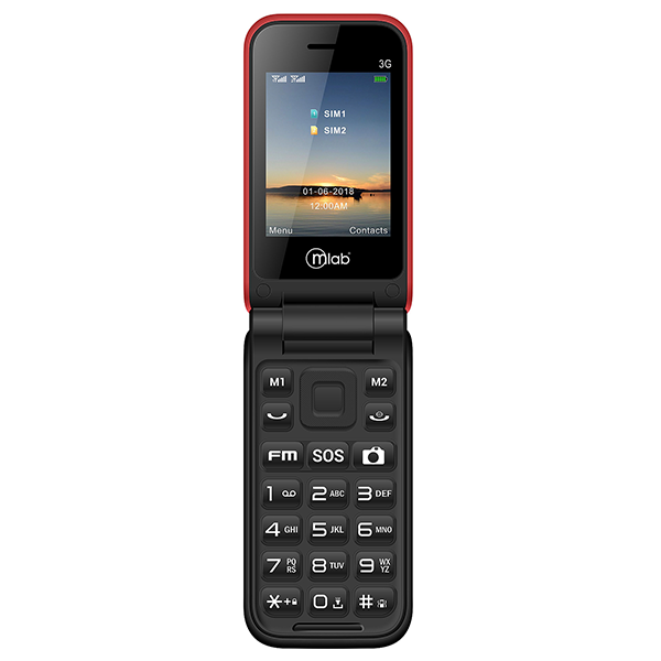 Celular Senior Adulto Mayor Microlab Shell 3G Rojo