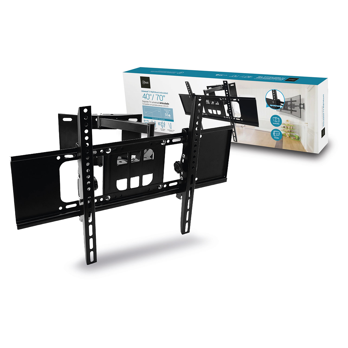 Soporte Inclinable Articulado Brazo Tv Lcd Led 40-70 Microlab Negro