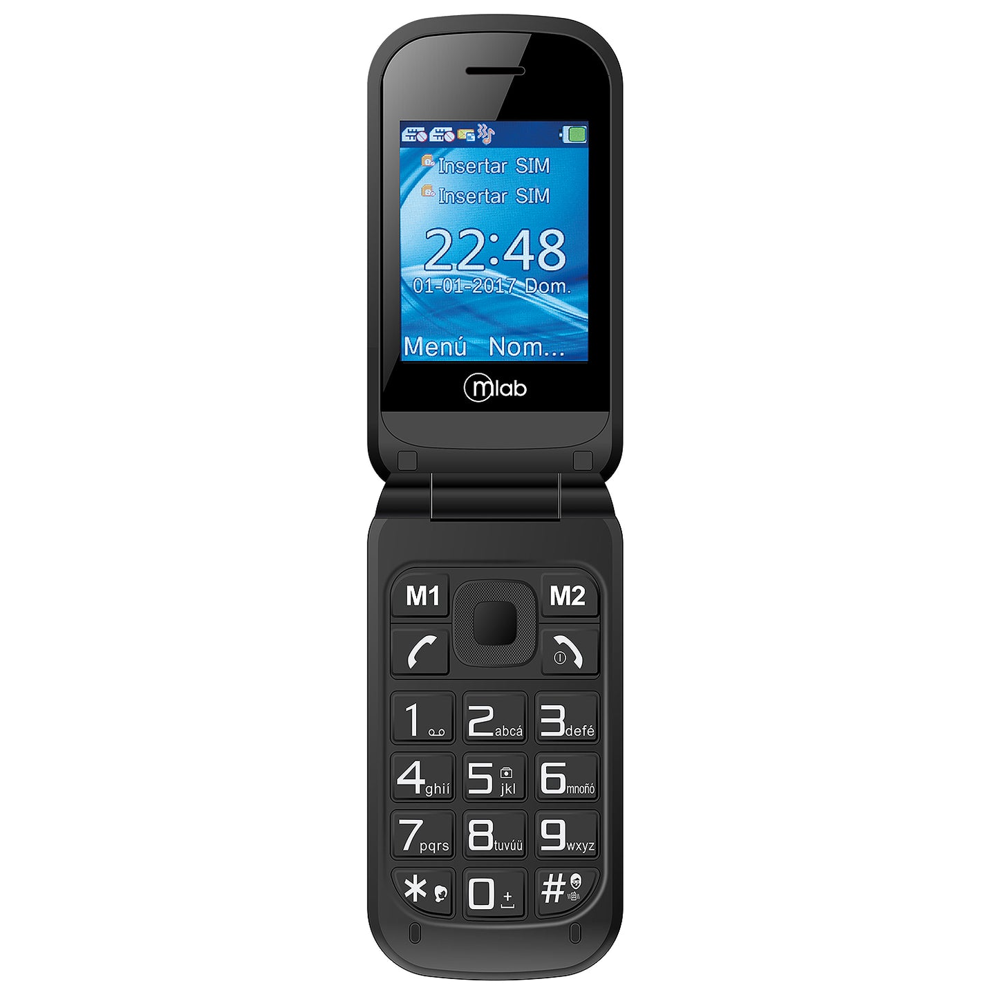 Telefono Celular Senior Adulto Mayor Microlab Shell Shape Negro – imagen 2