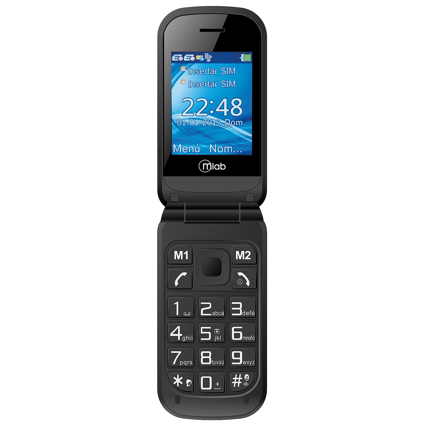 Telefono Celular Senior Adulto Mayor Microlab Shell Shape Negro – imagen 2