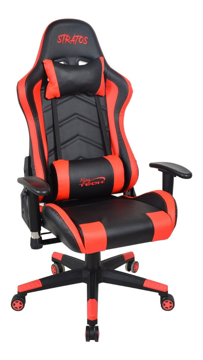 Silla Gamer Stratos Njoytech 2d 180° Negro Rojo – imagen 2