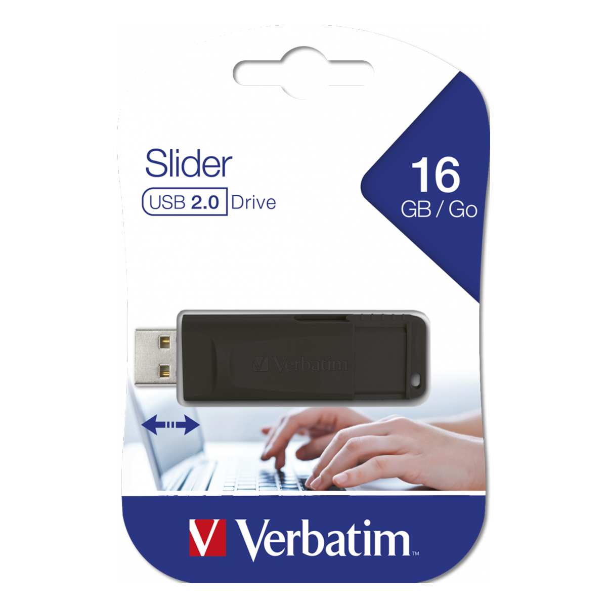 Pendrive Verbatim 16Gb Slider Usb Negro