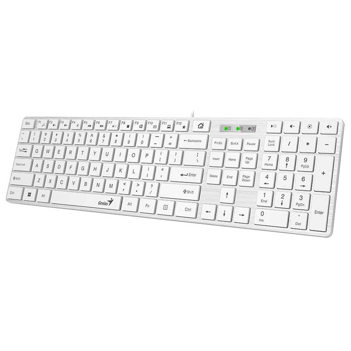 Teclado Con Cable Genius Usb Slimstar 126 Blanco