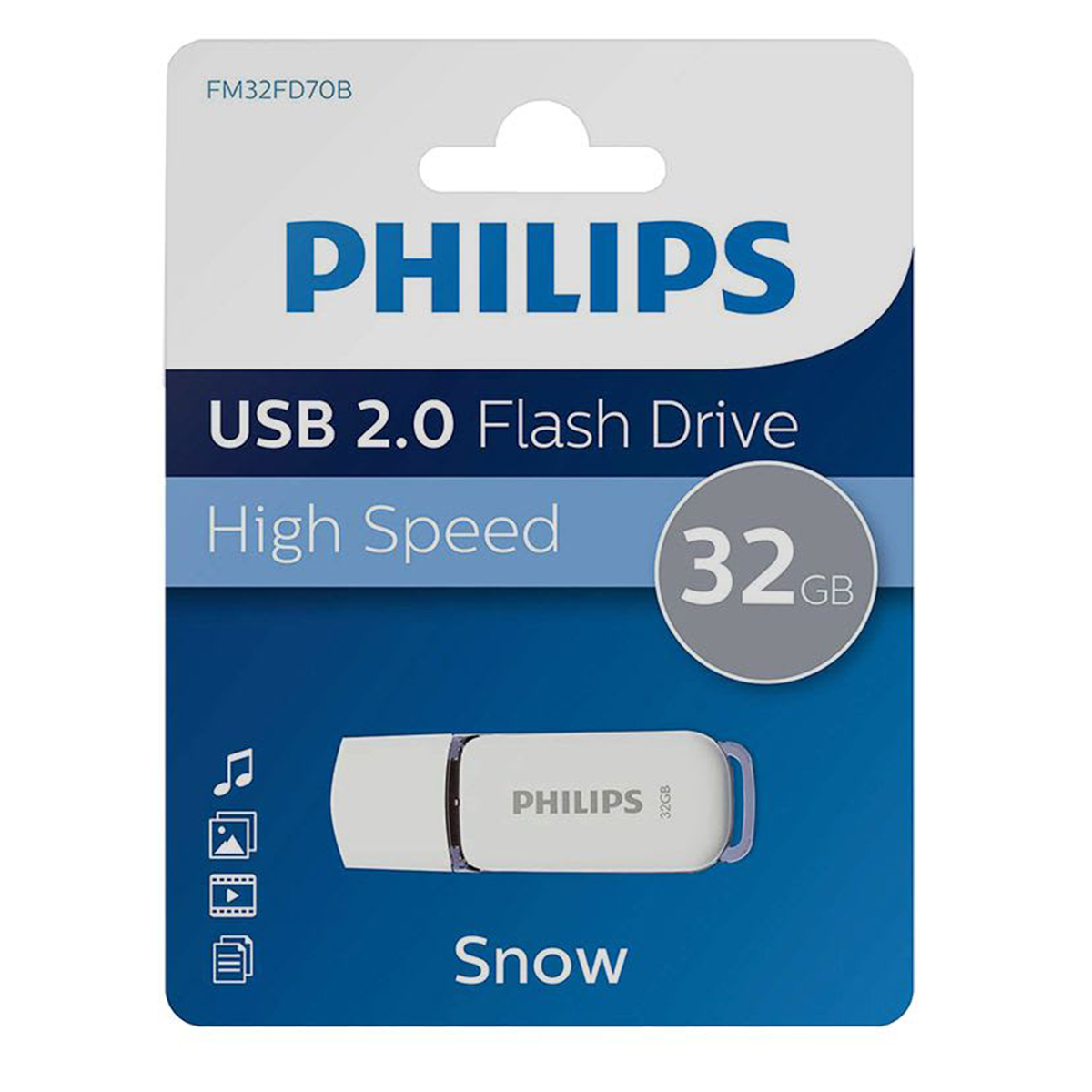 Pendrive Philips 32 GB Usb 2.0 Snow Blanco