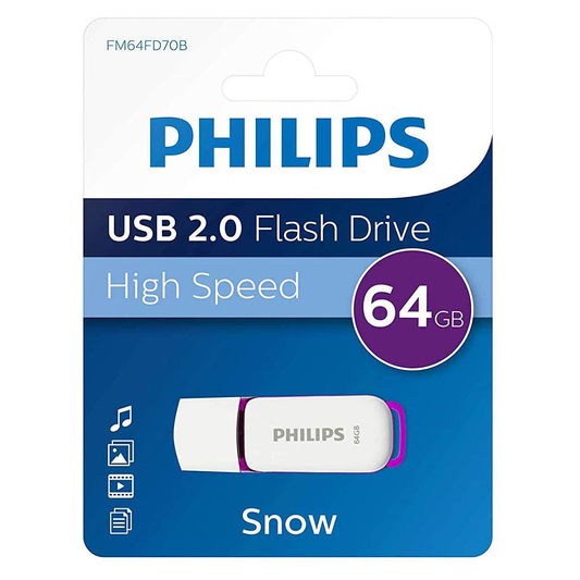 Pendrive Philips 64 GB Usb 2.0 Snow Blanco