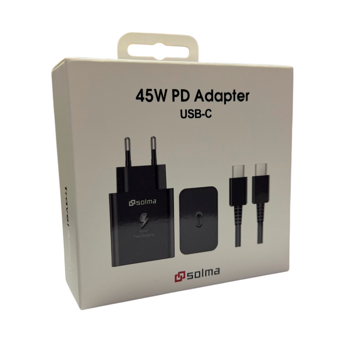 Cargador Solma Carga Rapida Pd 45w + Cable Tipo C Negro