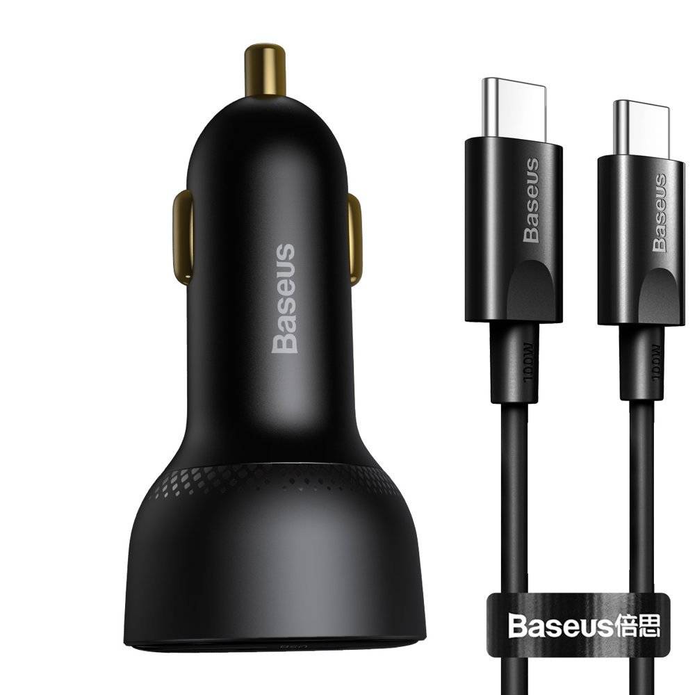 Cargador Auto PPS Dual QC 3.0 65 W + Cable USB C 100w Negro – imagen 2