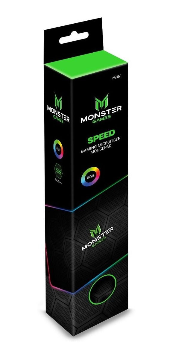 Mousepad Gamer Monster 35x25 Cm Rgb Speed Negro – imagen 4