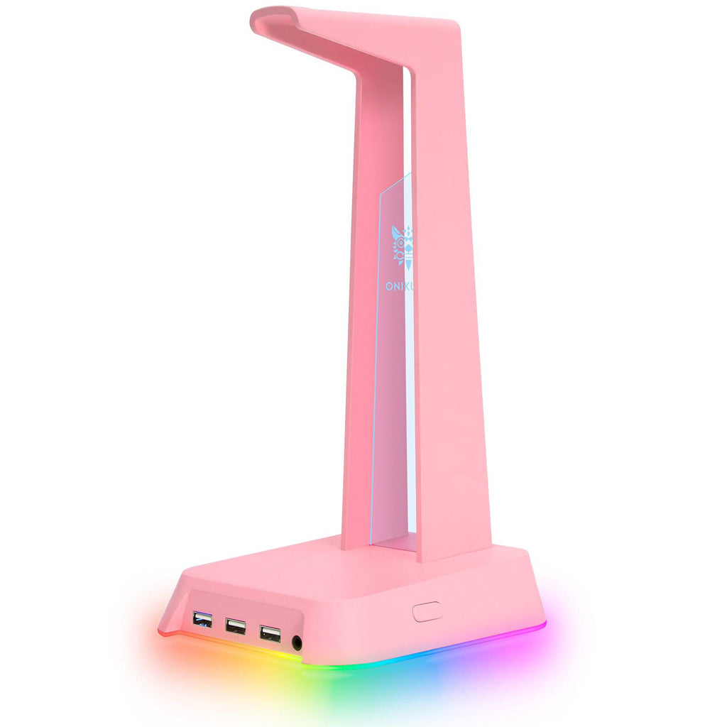 Soporte Stand Audifonos Gamer Onikuma St2 Rgb Usb Rosa