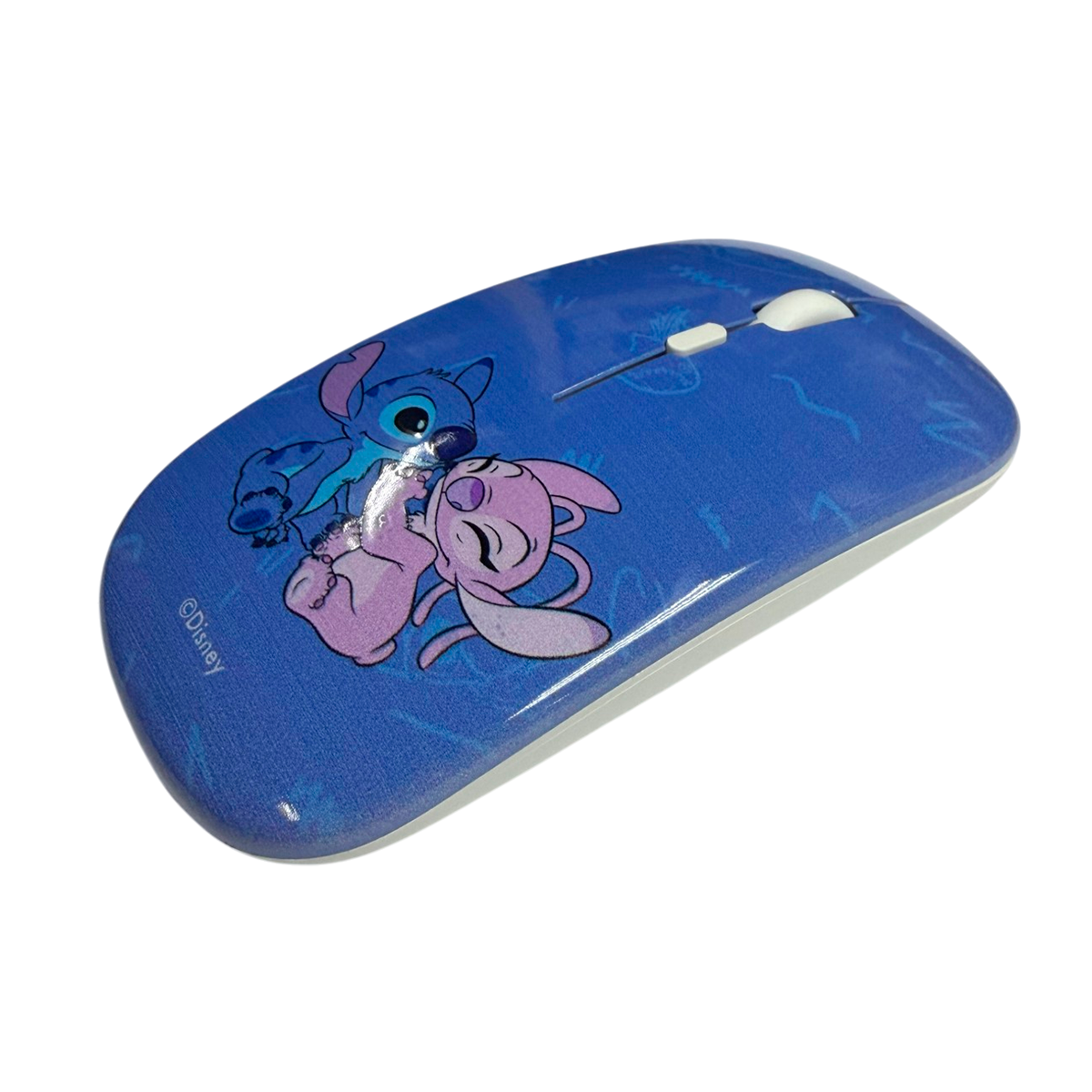 Mouse Inalambrico Dual Disney Tipo C Silencioso Stitch Pareja Azul