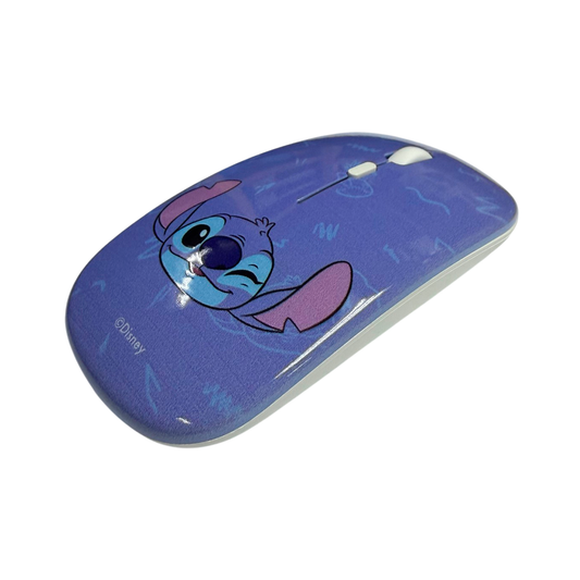 Mouse Inalambrico Dual Disney Tipo C Silencioso Stitch Azul