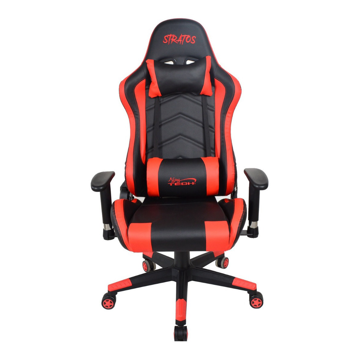 Silla Gamer Stratos Njoytech 2d 180° Negro Rojo
