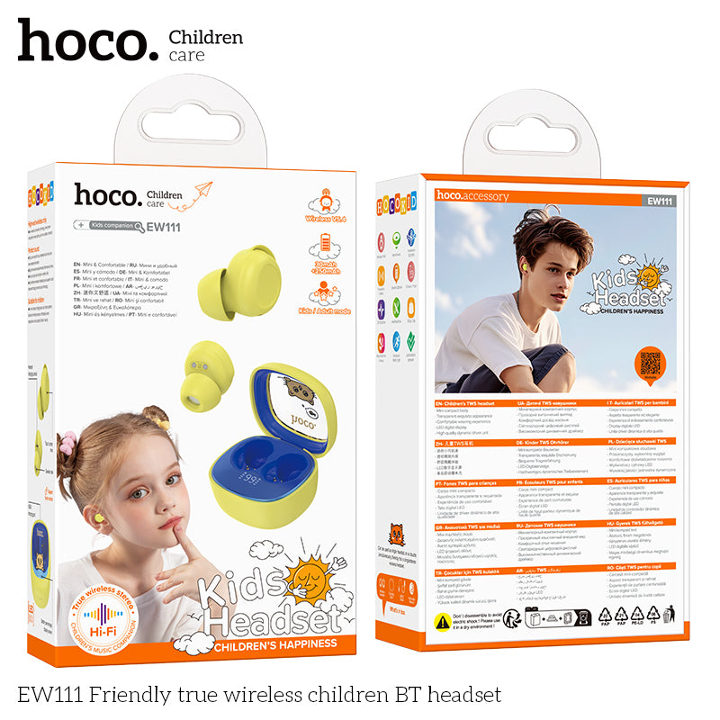 Audífonos In Ear Bluetooth Niños Hoco Ew111 Amarillo – imagen 3