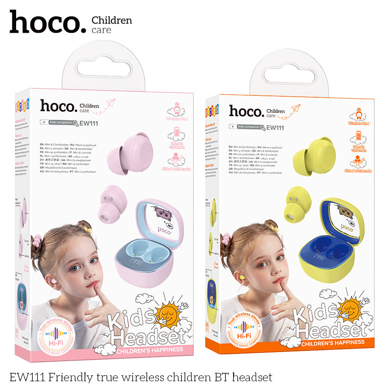 Audífonos In Ear Bluetooth Niños Hoco Ew111 Rosado – imagen 3