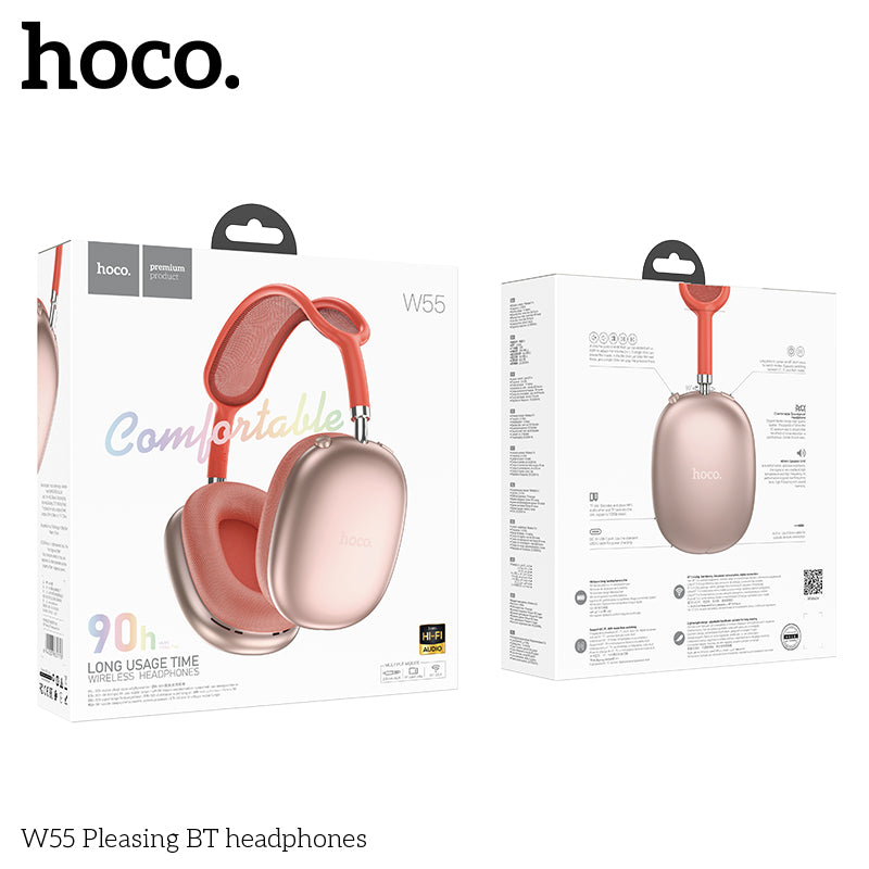 Audífonos Bluetooth Hoco W55 Headset 90 Horas Rosado – imagen 4
