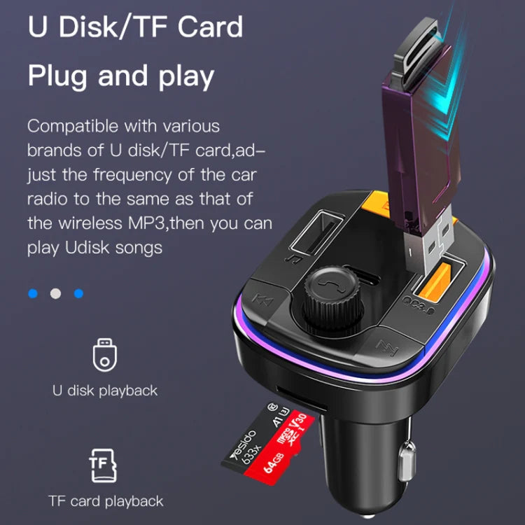 Cargador De Auto Transmisor Bluetooth Yesido Y45 43w Negro – imagen 3