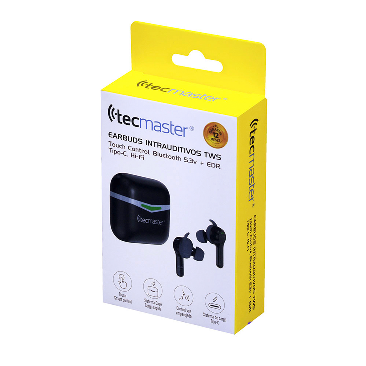 Audifonos Bluetooth Tecmaster Touch Intrauditivos TM-300520 Negro – imagen 2
