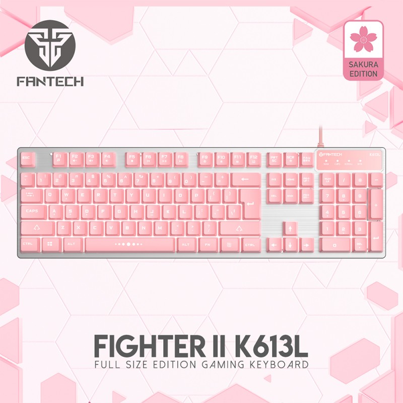 Teclado Gamer Fantech K613L Fighter II Sakura Edition Rosado – imagen 4