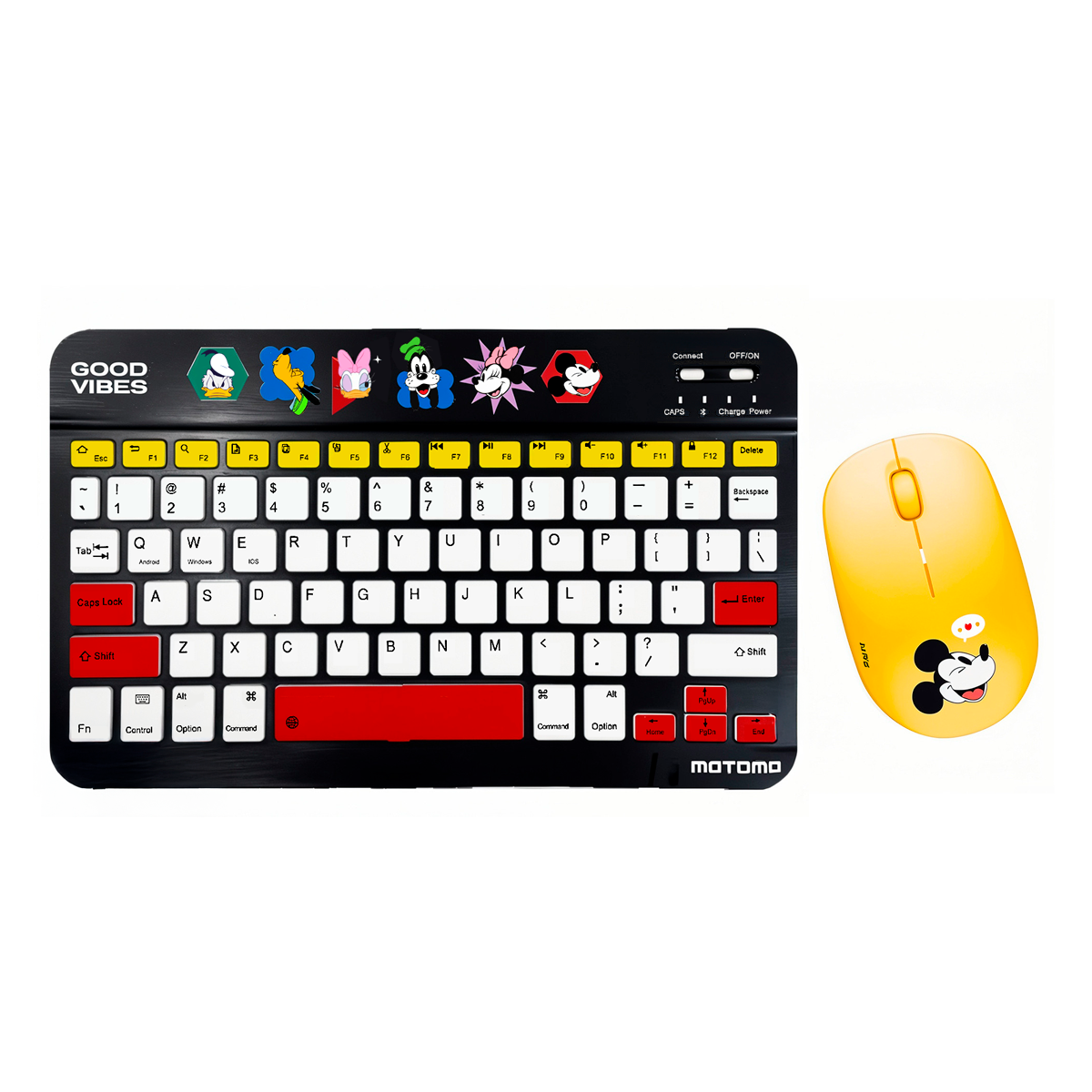 Kit Teclado y Mouse Disney Recargable Dual Bluetooth + Receptor Mickey