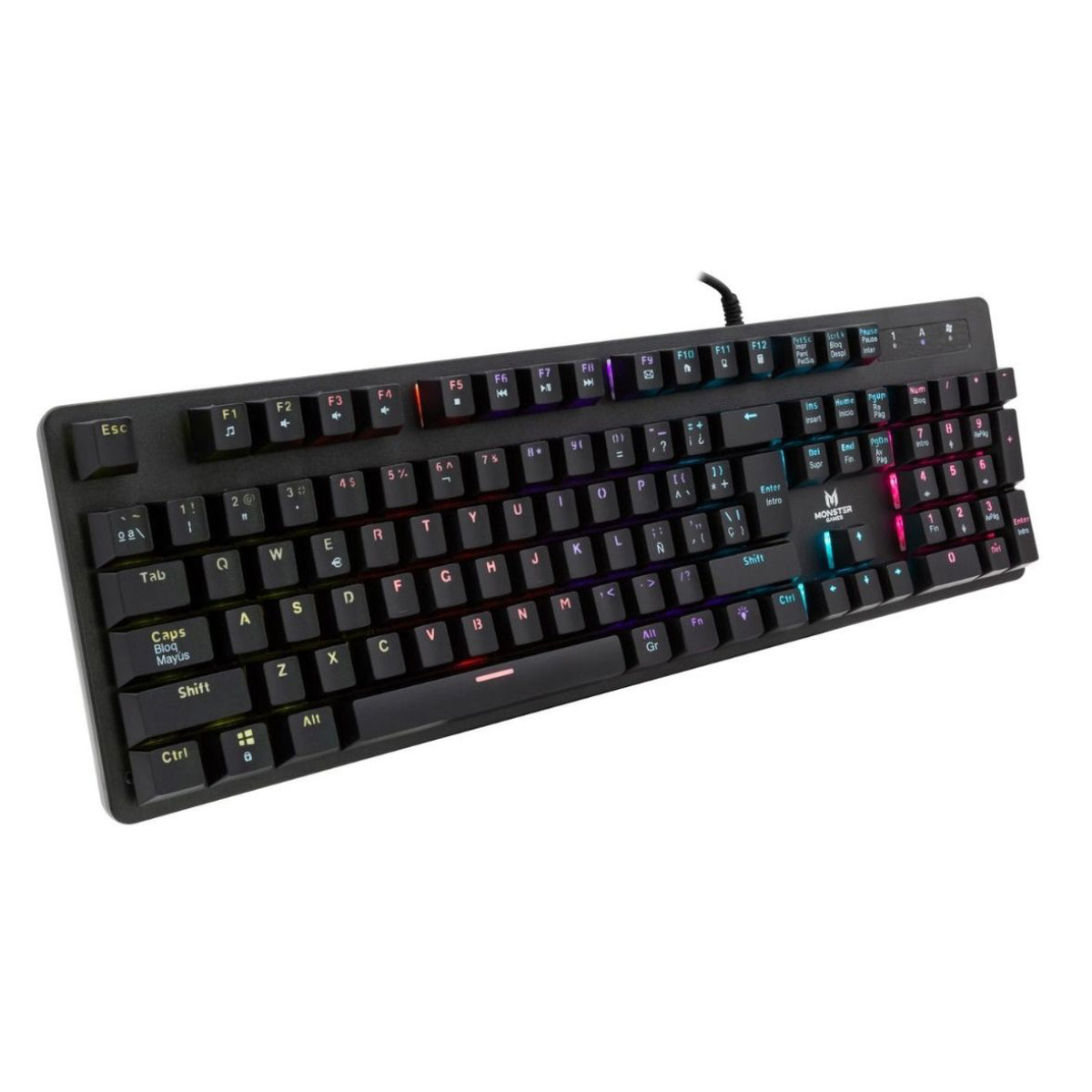Teclado Gamer Mecánico Monster Strategy Rgb Negro