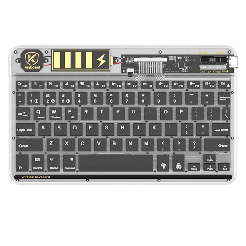 Teclado Mini Inalámbrico Bluetooth Rgb 030a Negro
