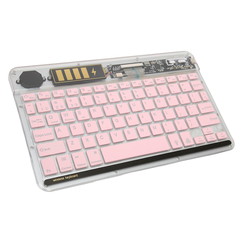 Teclado Mini Inalámbrico Bluetooth Rgb 030a Rosado – imagen 3